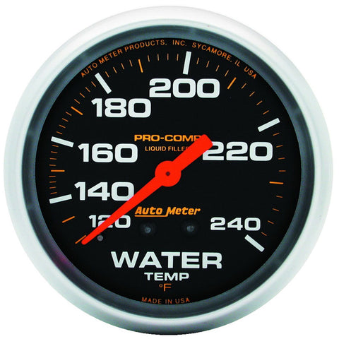 Autometer 5432 Temperatura de agua 120-240F Black