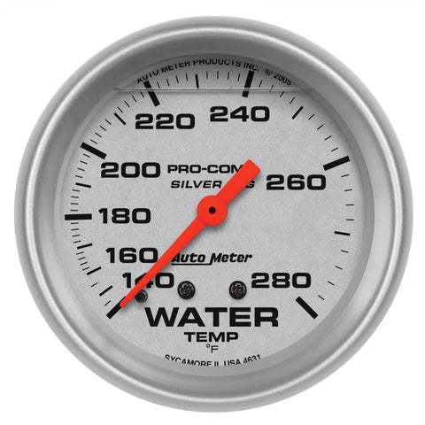 Autometer 4631 Temperatura de Agua 140-280F Silver