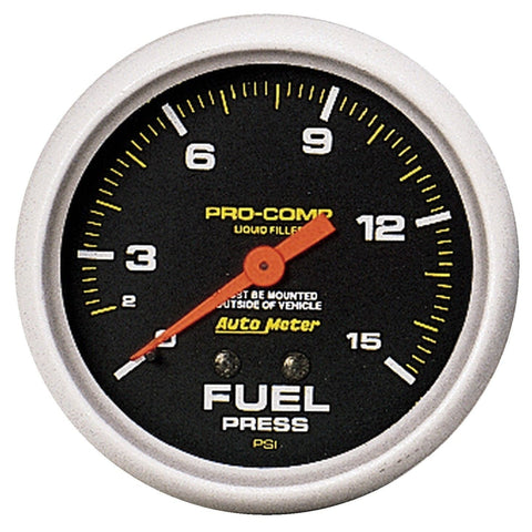 Autometer 5411 Presion de Combustible 0-15 Psi Black